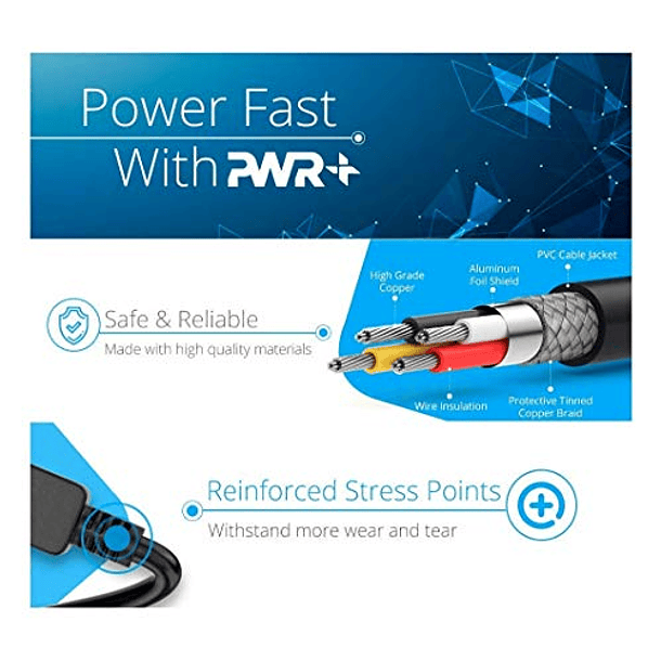 Cable de Alimentación PWR+ para Segway Ninebot MAX: Reemplazo de 3 pies, Adaptador con 3 Clavijas Mickey Mouse IEC320 C5 a NEMA 5-15P, Certificado UL. 2