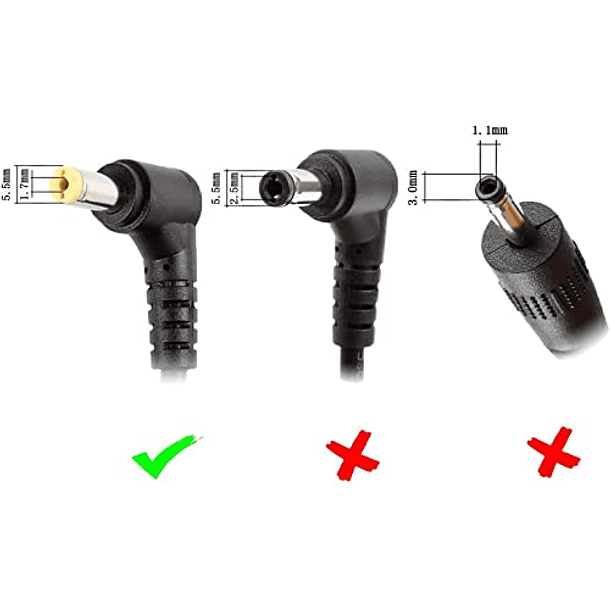 Adaptador de CA para Acer Cargador de PC portátil: 19V 4.74A 90W, Compatible con 75W/65W, Conector 5.5x1.7mm. 3