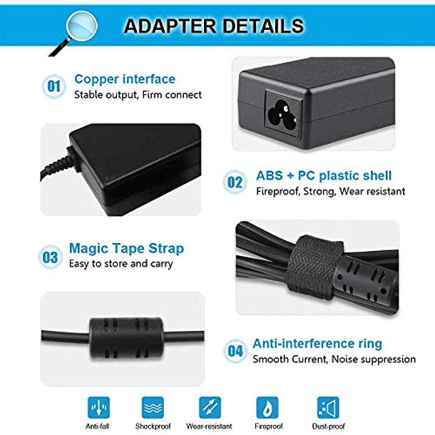 Adaptador de CA para Acer Cargador de PC portátil: 19V 4.74A 90W, Compatible con 75W/65W, Conector 5.5x1.7mm. 4