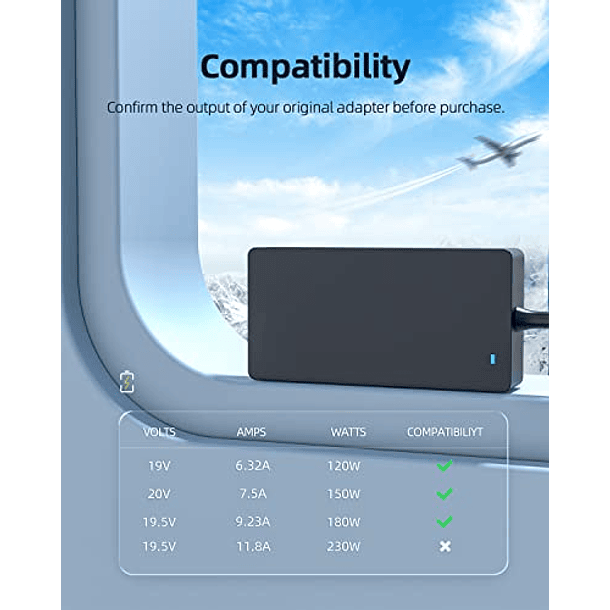 Cargador de Computadora Portátil MSI con Certificación UL para Juegos: 180W, 150W y 120W. 5