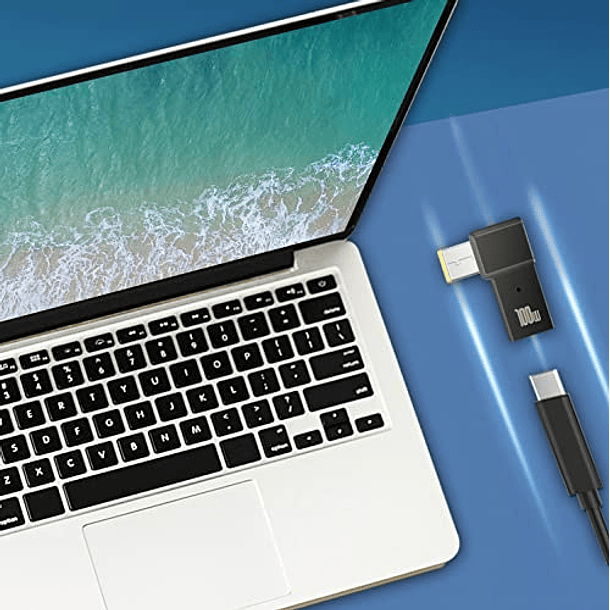 Adaptador USB C a Cuadrado para Thinkpad 100W PD, Convertidor Macho Tipo C para Yoga Ideapad Leg, Cable de Carga y Extensión de Fuente de Alimentación. 2