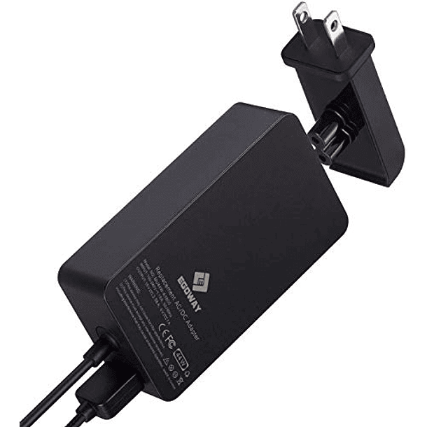 Adaptador de 44W 15V 2.58A para Surface Pro X 7 6 5, Laptop 3 2 1, Go y Book. Incluye enchufe de pared y cable de alimentación. 3