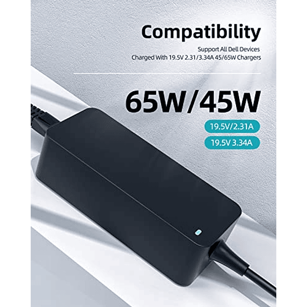 Cargador de Portátil Dell: 65W y 45W, para todos los conectores de alimentación redondos, Certificado de Seguridad UL. 5