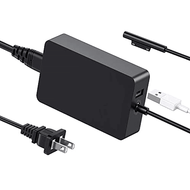 Cargador Compatible con Microsoft Surface Pro 8/X/7/6/5/4/3, Surface Laptop 1/2/3/4, Surface Book 1/2, Surface Go 1/2, 65W 15V 4A. 1