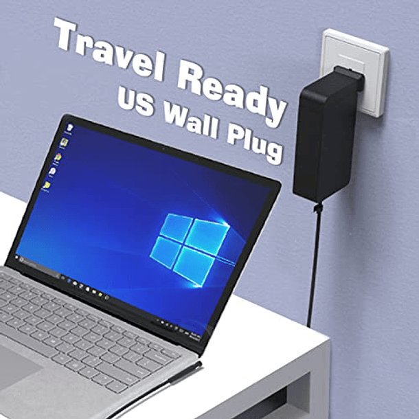 Cargador 65W Compatible con Surface Pro 8/Pro X/Pro 7/Pro 6/Pro 5/Pro 4/Pro 3, Surface Laptop 4/3/2/1, Surface Book, Surface Go 3/: Versión Actualizada. 6