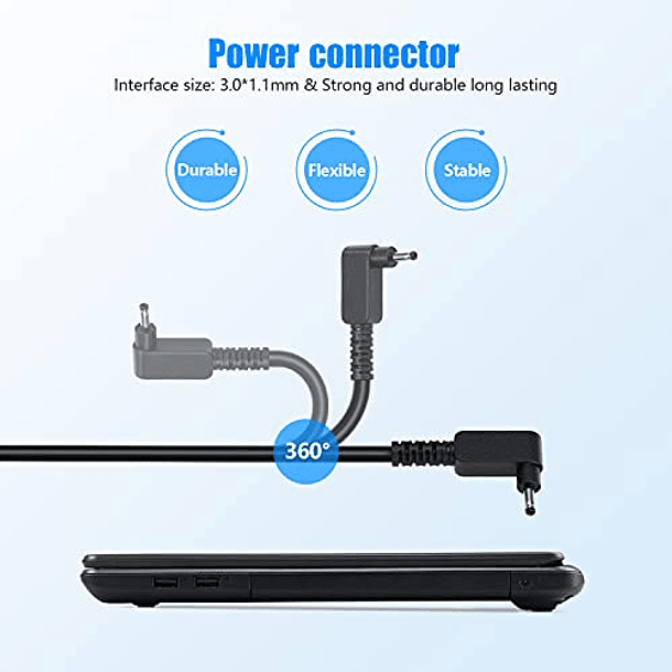 Adaptador de CA para Portátil Acer ChromeBook C720 C720P R11 R13 CB3 CB5 CB5-571 C730E C731 C738T C740 N15Q8 N15Q9 N16P1 ADP-45FE F, Aspire Chromebook 11 C740-C4PE A13-045N2A PA-45W. 4