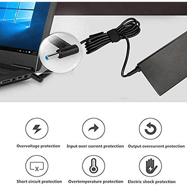 CRUMFERT Cargador de fuente de alimentación de 150 W compatible con HP ZBook Studio15 G3 G4 G5 HP ZBook G3 G4 OMEN x by 15 17 ADP-150XB B 776620-001 917677-003 75626-003 917677-001 PC Cable adaptador  2