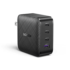 Cargador USB C de 65 W UGREEN: 4 Puertos, Adaptador GaN PD, Rápido para MacBook Pro/Air M2, Dell XPS 13, iPad Pro/Air, iPhone 14 Pro Max/13, Galaxy S2.