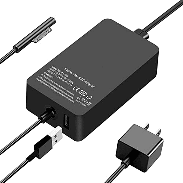 Adaptador de 65W para Microsoft Surface Pro, Compatible con Pro 7/6/5/4/3/X, Surface Book, Go/3/2/1 - Versión Actualizada de YUHANG 1