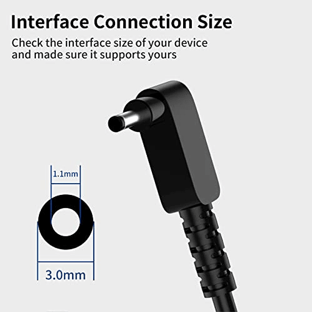 Adaptador de CA de 65 W para Chromebooks Acer: R11 CB3-431 CB3-532 CB5-571 CB3-111 CB5-132T C720 C720P C731 C738T C740 C810 CB3-131 CB3-531 CB3-132 CB5-311. Cable incluido. 2