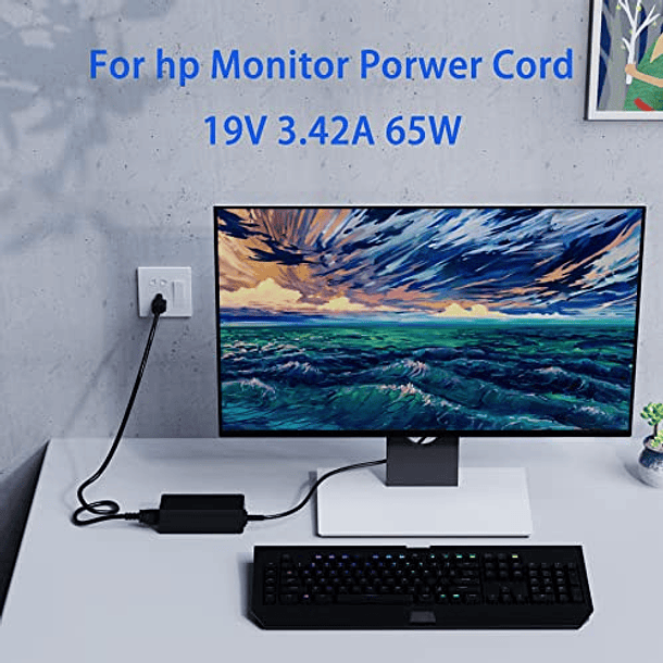 Adaptador de CA/CC de 19V Compatible con Monitores HP Pavilion de 20-27