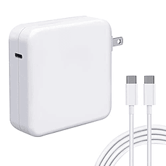 Cargador USB-C para MacBook Pro 13"/12", 61W, Cable USB-C a USB-C Incluido (6.6ft/2m).