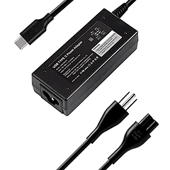 Adaptador de CA de 65W para Dell Latitude 5420 5520 7410 7420 7200 7400 5400 Chromebook 3100 5190 XPS 9350 9360 9365 9370 9380 2 en 1 con cargador USB-C y cable de alimentación.