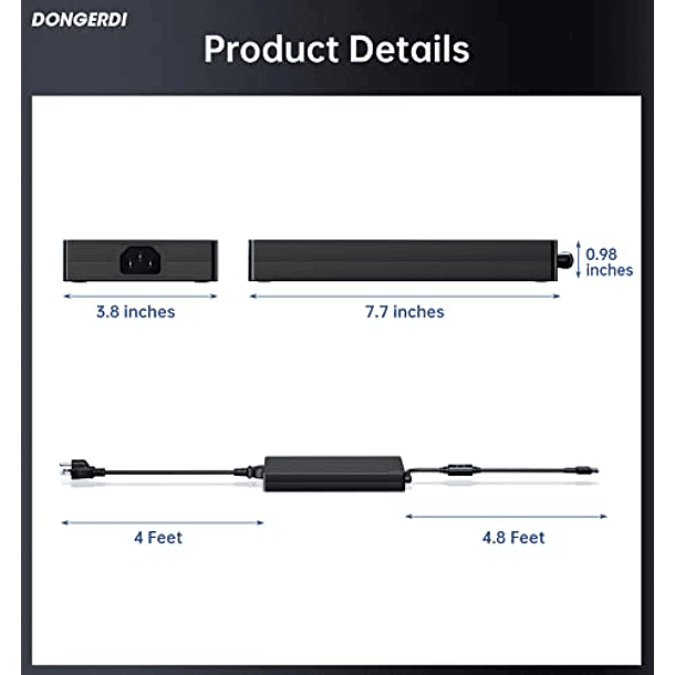 Adaptador de CA de 230 W para Lenovo Legion 5 y ThinkPad: Cargador ADL230SDC3A con Cable de Alimentación de 230 Vatios para Portátil. 4