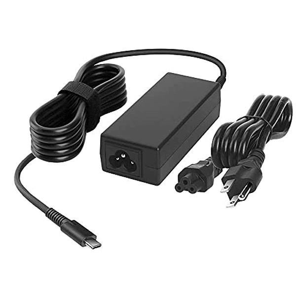 Adaptador de Cargador USB Tipo C para HP Chromebook X360 11 13 14 14A, HP Spectre X360 13 Elite X2, Lenovo, Dell. 45W, Cable Adaptador de CA para Computadora Portátil. 2