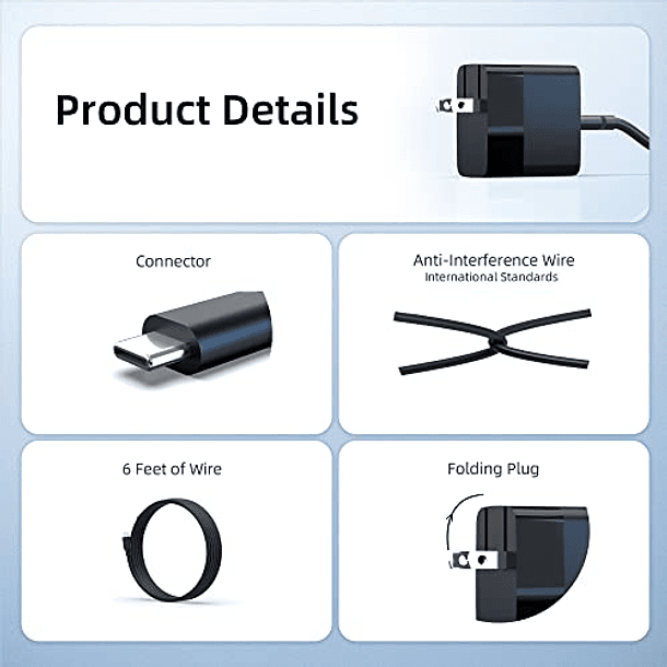 Cargador USB C 30W para Samsung Chromebook 4/4 Plus: Seguridad Certificada. 2