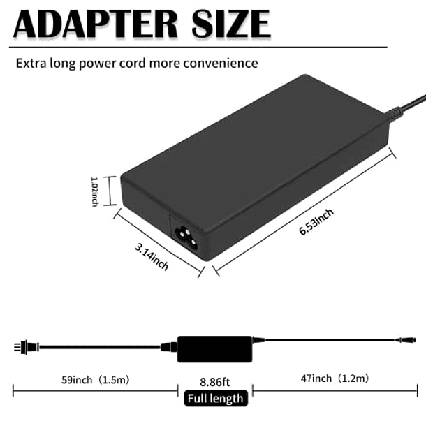 Adaptador de CA de 150 W para HP ZBook 15 V G5 G6/15 G3 G4 G5 G6 Studio G3 G4 G5 G6 OMEN de HP Laptop 15 17, Pavilion Gaming 15 17 y 917677-003 917649-850, con cable incluido. 3