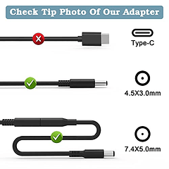 Adaptador de CA Compatible para Dell Inspiron 15-3000, 15-5000, 15-7000, 11-3000, 14-3000, 14-5000, 13-5000, 13-7000, Series 3521, 5548, 5784, 1525, 3190, 7490, 3310, 3283 y XPS - 65W y 45W.