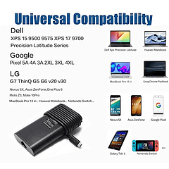 Cargador de portátil USB C de 130 W para Dell XPS 15 9500 7590 17 9700 9575 Precision 3560 3550 5560 5750 5550 5530 2 en 1 Latitude 7410 7310 7210 9410 9510 5420 5411 5501 Reemplazo de adaptador de co