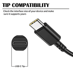 Cargador USB-C para portátil tipo C de 65 W de repuesto para Lenovo Thinkpad T480 T480s T490 T490s T495 T590 E15 E580 E590 E595 P52s X1 Carbon X280 Think Pads Yoga L380 L390 X380 X390 adaptador de CA 