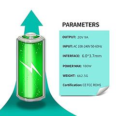 Cargador de portátil de 180 W compatible con Asus TUF Gaming FX505DU FX505DT FX505GT FX505DD FX705GT FX705DD FX705DT FX705DU Rog Zephyrus G15 G14 GA502DU GA502D GA502IU fuente de alimentación