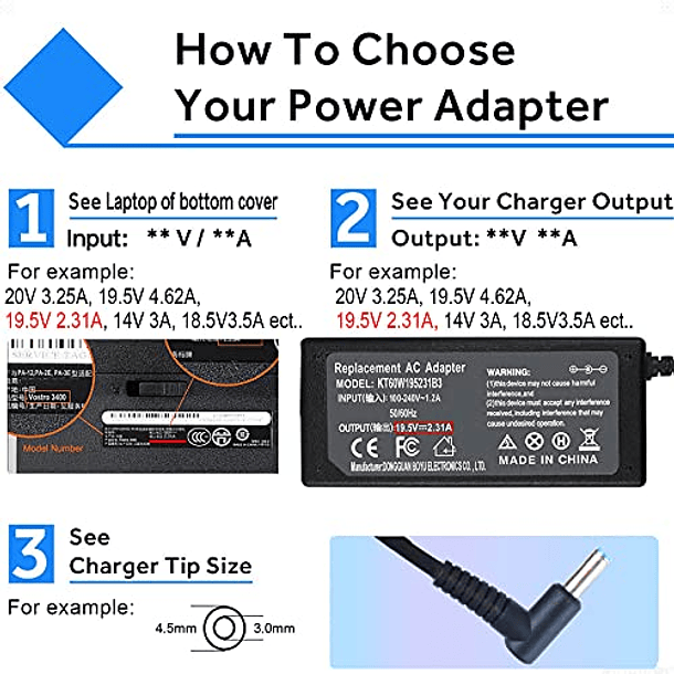 Cargador de Portátil para HP Pavilion X360 14m-cd0003dx, 15-cs0xxx, 15-bs0xx, 17-by1xxx, 17-ca0xxx, 15-dw2xxx, 15-BA, 15-F Series, Stream 11, 13, 14, TouchSmart, Elitebook 840 - 741727-001, 740015-003 2