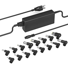 Adaptador de CA ETL Compatible con Dell, HP, Lenovo, IBM, Toshiba, Acer, Asus, Samsung, Sony, Fujitsu, Gateway, Notebook, Ultrabook, Chromebook. Cargador Universal de 90W con 3 Puertos USB y 16 Puntas