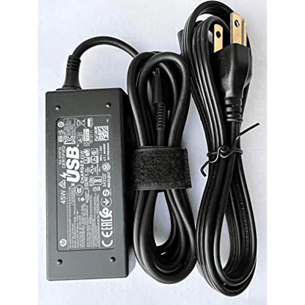 Adaptador USB Tipo C Original HP 15V 3A 45W para HP CHROMEBOOK 14B-CA0036NR, 11A G6 EE, L42206-003, L43407-001, L64297-004, TPN-AA07, L42206-004, 935444-002, 844205-850, TPN-LA19, L43407-001, L42206-0 5