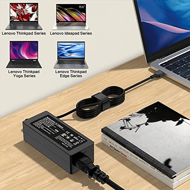 Adaptador de CA de 65 W para Lenovo Thinkpad E440, E450, E470, E550, E560, E570, L440, L460, L470, L540, T440, T450, T470, X240, X250, X270, G50-45, G50-70, G50-80, con enchufe USB, modelos ADLX65NCC2 7