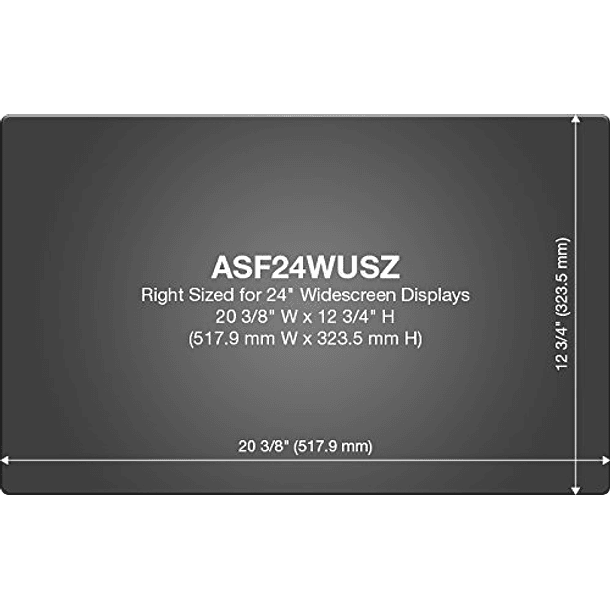 Filtro de privacidad para pantalla de 24 pulgadas de formato panorámico (16:10) - Modelo ASF24WUSZ 3