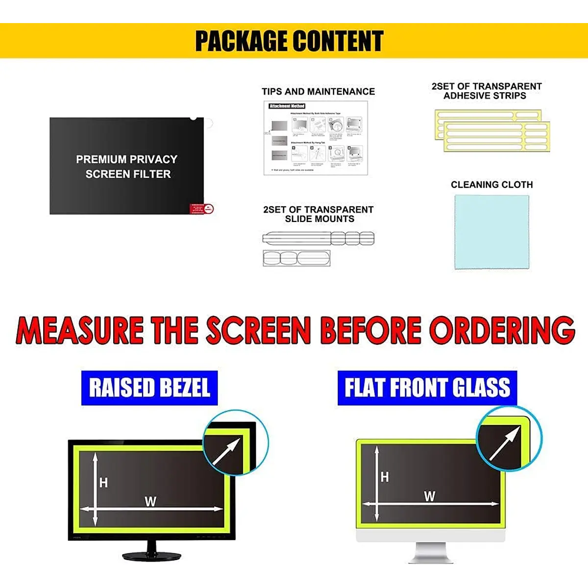 Pantalla De Privacidad Para Monitor 22" Yanmis - Antirreflectante, Filtro Luz Azul, Compatible Con Marcas Como Lenovo, HP, Dell