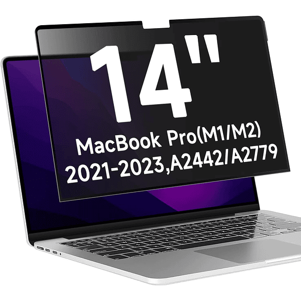 Lamina magnetica para MacBook Pro de 14 pulgadas (M2 Pro / M2 Max / M1 Pro / M1 Max) filtro antiespia y antiluz azul 1