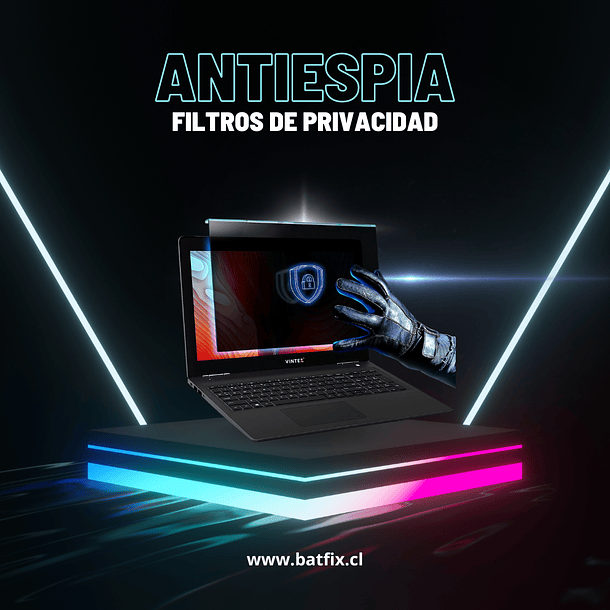 Lámina antiespía Batfix sobre laptop