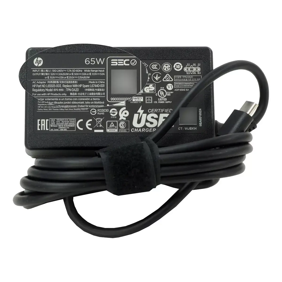 Cargador HP para laptop USB-C de 65W de