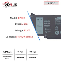 Batería de Repuesto R73TC para Dell Inspiron 14 Plus 7441 Latitude 3340 3440 3540 5340