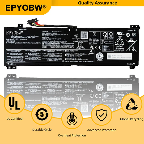 Batería de Repuesto L23M4PK4 para diversos equipos compatibles según modelo L23M4PK4 - EPYOBW 5