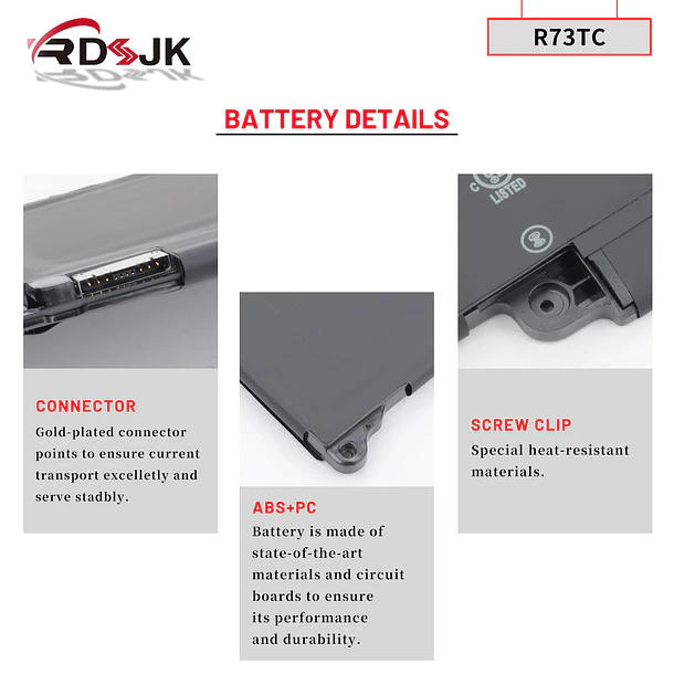 Batería de Repuesto R73TC para Dell Inspiron 14 Plus 7441 Latitude 3340 3440 3540 5340 5