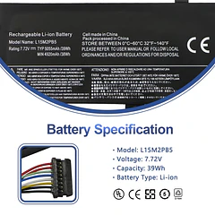 Batería de Repuesto L15M2PB5 para Lenovo IdeaPad 510-15ISK - ANTIEE