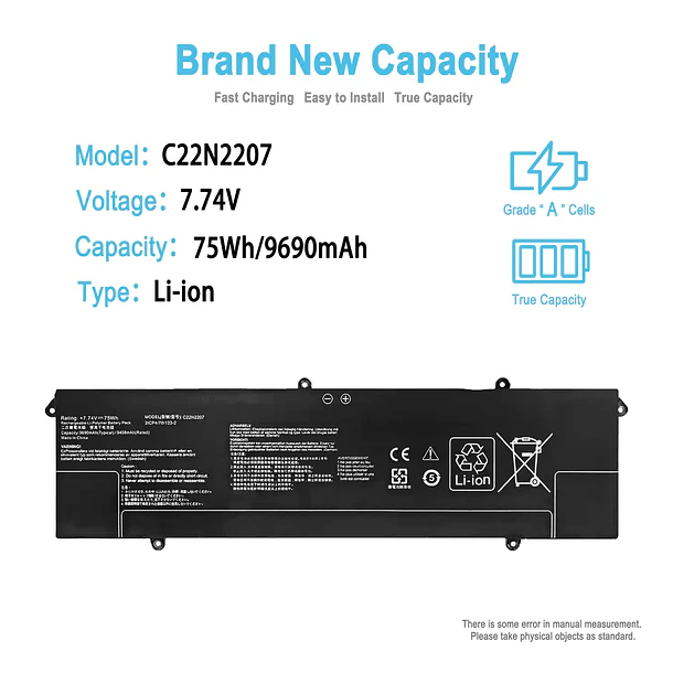 Batería de Repuesto C22N2207 para Asus Vivobook S14 OLED K5404 K5404VA 2023 13th-gen Series M302-05B1 - TAICROWNE 2