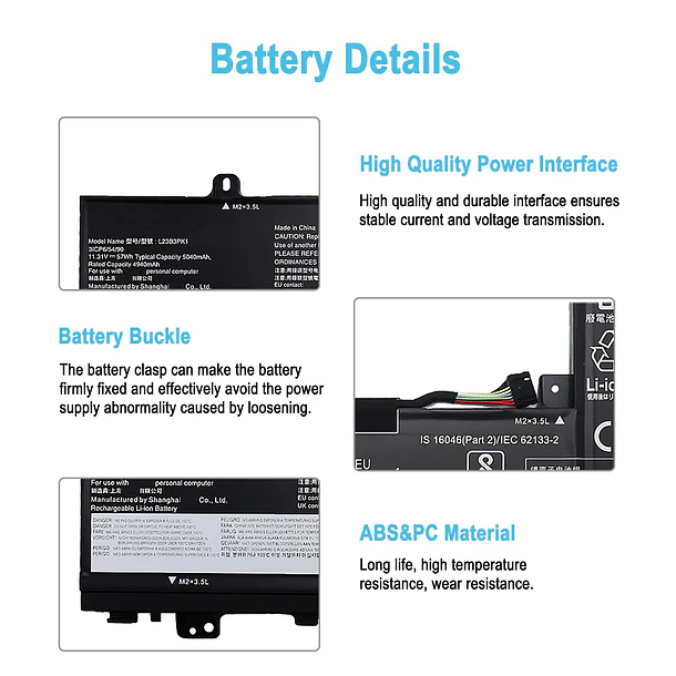 Batería de Repuesto L23B3PK1 para Lenovo IdeaPad Slim 5-16AHP9 5-16IMH9 5-14Q8X9 5-14IMH9 5-14AHP9 5-15IRU9 5-15IRH9 - TAICROWNE 4