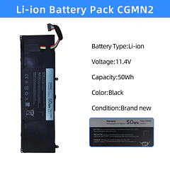Batería de Repuesto CGMN2 para Dell Inspiron 3000 11-3138 11-3137 Series 3135 11.6" N33WY CGMN2 - NBULBL