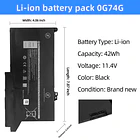 Batería de Repuesto 0G74G para Dell Latitude 5300 2-in-1 5310 7300 7400 Series Notebook OG74G - NBULBL 2