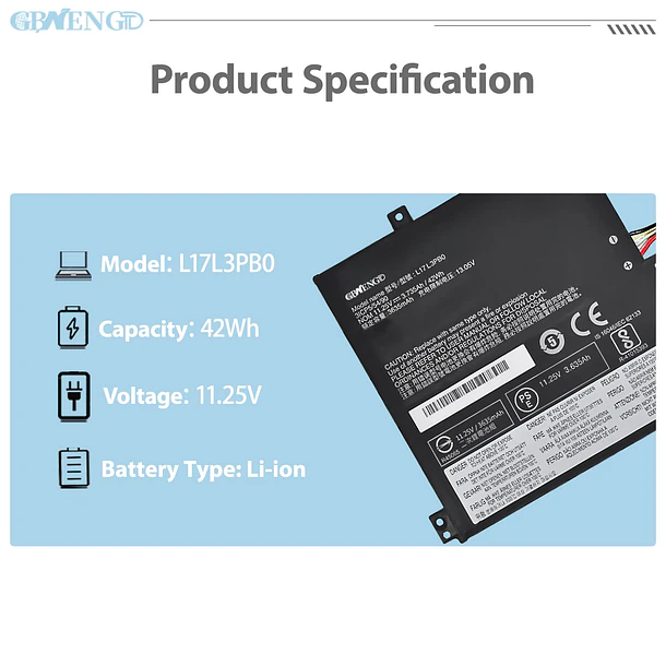 Batería de Repuesto JPFMR para Lenovo Chromebook 100e 300e 500e 500e-81ES 300e-81MB 100e-81ER 100e-81MA C340-11 - GBNENGTD 2