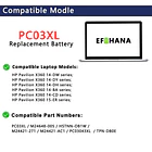 Batería de Repuesto PC03XL para HP Pavilion X360 14 15 14-DW/DY/BA/CD 15-ER HSTNN-OB1W M24421-271/AC1 M24648-005 3