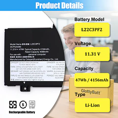 Batería de Repuesto L22C3PF2 para Lenovo V14 V15 G4 AMN IdeaPad Slim 3 14IAH8 14IAN8 - GlottyBatt