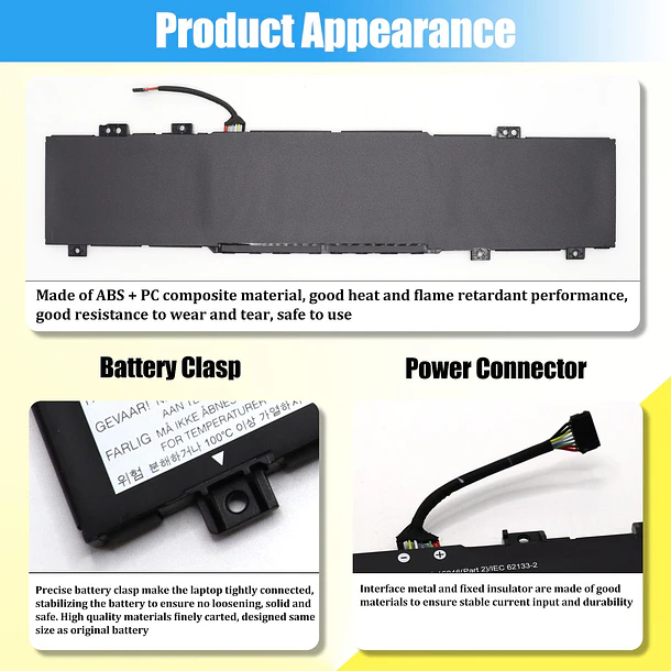 Batería de Repuesto L22C3PF2 para Lenovo V14 V15 G4 AMN IdeaPad Slim 3 14IAH8 14IAN8 - GlottyBatt 6