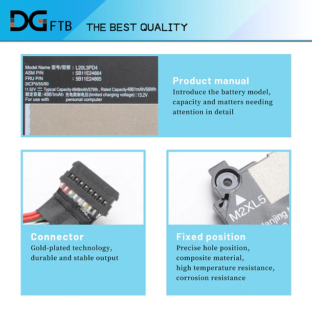 Batería de Repuesto L18C3PF1 para Lenovo Thinkpad E14 E15 3rd Gen 2021 4th Gen 2022 - DGFTB 2
