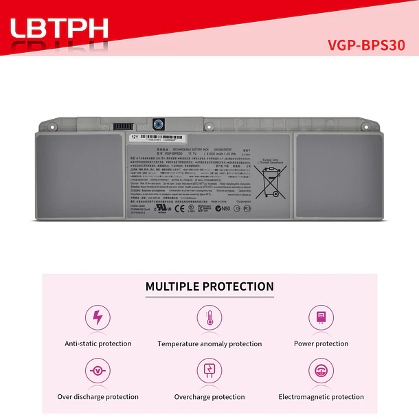 Batería de Repuesto VGP-BPS30 para Sony VAIO T11 T13 SVT-11 SVT-13 SVT11113FA SVT11113FAS SVT11113FF SVT11113FFS - LBTECH 5