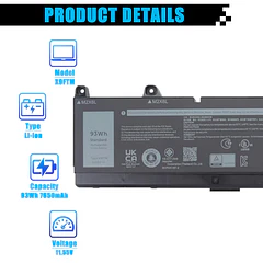 Batería de Repuesto para Dell Precision 7670 7680 7770 7780 Series RCVVT T6PFX 451-BCYH - AOMKA