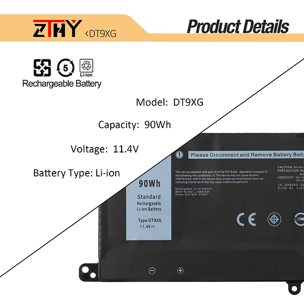 Batería de Repuesto L16L2PB2 para Dell Alienware Area-51m R1 R2 3
